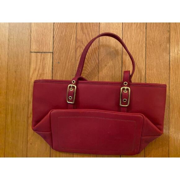 Coach Red Leather Mini Tote Bag Handbag - Picture 3 of 3